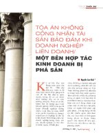 Tòa án không công nhận tài sản bảo đảm khi doanh nghiệp liên doanh một bên hợp tác kinh doanh bị phá sản 