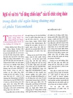 Nghĩ về vai trò  cổ đông chiến lược  của tổ chức công đoàn trong định chế ngân hàng thương mại cổ phần vietcombank 