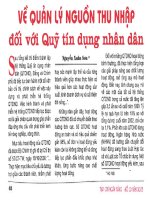 Về quản lý nguồn thu nhập đối với quỹ tín dụng nhân dân 
