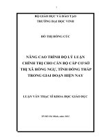 NÂNG CAO TRÌNH ĐỘ LÝ LUẬN CHÍNH TRỊ CHO CÁN BỘ CẤP CƠ SỞ THỊ XÃ HỒNG NGỰ, TỈNH ĐỒNG THÁP TRONG GIAI ĐOẠN HIỆN NAY