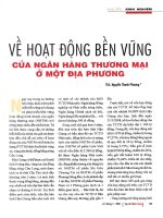 Về hoạt động bền vững của ngân hàng thương mại ở một địa phương 