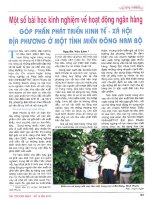 Một số bài học kinh nghiệm về hoạt động ngân hàng góp phần phát triển kinh tế xã hội địa phương ở một tỉnh miền đông nam bộ 