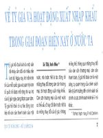 Về tỷ giá và hoạt động xuất nhập khẩu trong giai đoạn hiện nay ở nước ta 