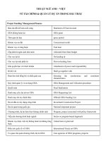 Thuật ngữ Anh - Việt về tài chính và quản lý dự án trong đấu thầu