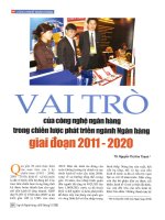 Vai trò của công nghệ ngân hàng trong chiến lược phát triển ngành ngân hàng giai đoạn 2011   2020 