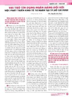 Vai trò tín dụng ngân hàng đối với việc phát triển kinh tế tư nhân tại thành phố hồ chí minh 