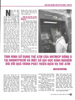 Tình hình sử dụng thẻ ATM của NHTMCP đông á tại NHNN TPHCM và một số bài học kinh nghiệm đối với quá trình phát triển dịch vụ thẻ ATM 