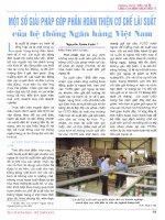 Một số giải pháp góp phần hoàn thiện cơ chế lãi suất của hệ thống ngân hàng việt nam 