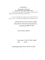 Giải pháp giải quyết việc làm cho lao động nông thôn vùng thu hồi đất huyện hoài đức, thành phố hà nội đến năm 2020 