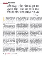 Ngân hàng chính sách xã hội chi nhánh tỉnh long an triển khai đồng bộ các chương trình cho vay 