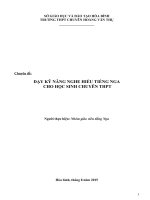 DẠY kỹ NĂNG NGHE HIỂU TIẾNG NGA CHO học SINH CHUYÊN THPT 