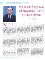 Một số nét về hoạt động đối ngoại trong lĩnh vực ngân hàng năm 2006 