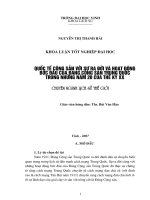 Quốc tế cộng sản với sự ra đời và hoạt động bước đầu của đảng cộng sản trung quốc trong những năm 20 của thế kỷ XX 