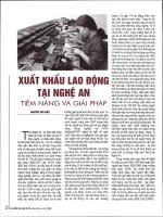Xuất khẩu lao động tại nghệ an tiềm năng và giải pháp 
