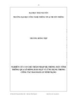 Nghiên cứu cơ chế thâm nhập hệ thống máy tính thông qua lỗ hổng bảo mật và ứng dụng trong công tác bảo đảm an ninh mạng 