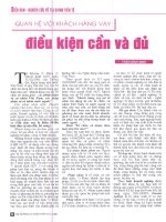 Quan hệ với khách hàng vay   điều kiện cần và đủ 