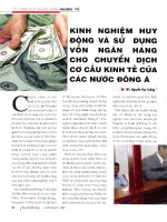 Kinh nghiệm huy động và sử dụng vốn ngân hàng cho chuyển dịch cơ cấu kinh tế của các nước đông á 