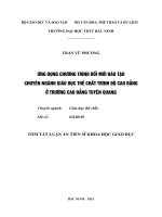 Ứng dụng chương trình đổi mới đào tạo chuyên ngành Giáo dục thể chất trình độ cao đẳng ở trường Cao đẳng Tuyên Quang