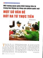Mối tương quan giữa khối lượng tiền tệ trong lưu thông và tổng sản phẩm quốc nội một số vấn đề rút ra từ thực tiễn 