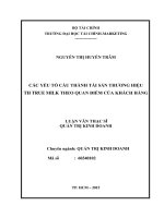 các yếu tố cấu thành tài sản thương hiệu th true milk theo quan điểm của khách hàng 