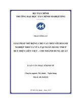 giải pháp mở rộng cho vay đối với doanh nghiệp nhỏ và vừa tại ngân hàng tmcp bưu điện liên việt –chi nhánh dung quất 