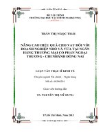 nâng cao hiệu quả cho vay đối với doanh nghiệp nhỏ và vừa tại ngân hàng thương mại cổ phần ngoại thương chi nhánh đồng nai 