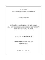 phân tích và đánh giá các tác động của chính sách giảm thuế thu nhập cá nhân đến tiêu dùng tại tp hcm 