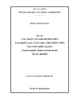 các nhân tố ảnh hưởng đến tạo động lực làm việc cho nhân viên tại vnpt kiên giang 