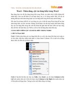 Word - Thêm dòng, cột vào bảng biểu trong Word