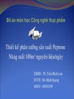 Đồ án môn học Công nghê thực phẩm Thiết kế phân xưởng sản xuất Peptone  Năng suất 100m3 nguyên liệungày