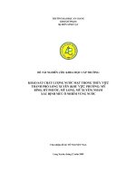 Khảo sát chất lượng nước mặt trong thủy vực thành phố long xuyên (khu vực phường mỹ bình, mỹ phước, mỹ long, mỹ xuyên) nhằm xác định mức ô nhiễm vùng nước 