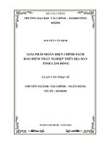 giải pháp hoàn thiện chính sách bảo hiểm thất nghiệp trên địa bàn tỉnh lâm đồng 