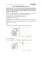 Cách sử dụng hàm tháng trong excel