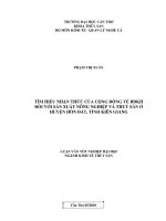 tìm hiểu nhận thức của cộng đồng về bđkh đối với sản xuất nông nghiệp và thuỷ sản ở huyện hòn đất, tỉnh kiên giang