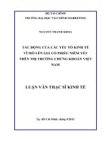 tác động của các yếu tố kinh tế vĩ mô lên giá cổ phiếu niêm yết trên thị trường chứng khoán việt nam 