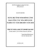 đảng bộ tỉnh ninh bình lãnh đạo công tác xóa đói giảm nghèo từ 2006 2010  