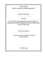 các yếu tố ảnh hưởng đến sự hài lòng của khách hàng đối với dịch vụ cho vay tiêu dùng tại anz việt nam 