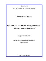 quản lý thu bảo hiểm xã hội bắt buộc trên địa bàn quận gõ vấp 