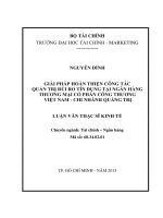 giải pháp hoàn thiện công tác quản trị rủi ro tín dụng tại ngân hàng thương mại cổ phần công thương việt nam, chi nhánh quảng trị 