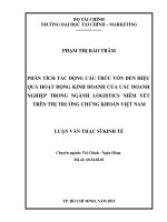 phân tích tác động cấu trúc vốn đến hiệu quả hoạt động kinh doanh của các doanh nghiệp trong ngành logistics niêm yết trên thị trường chứng khoán việt nam 