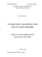 văn hóa việt nam dưới sự lãnh đạo của đảng 1986 2006 