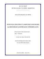 đánh giá sự hài lòng của khách du lịch nội địa tại điểm đến du lịch phú quốc tỉnh kiên giang 