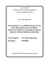 ảnh hưởng của chính sách cổ tức đến biến động giá cổ phiếu niêm yết trên sở giao dịch chứng khoán thành phố hồ chí minh 