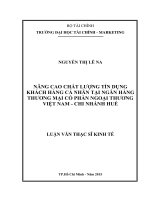 nâng cao chất lượng tín dụng khách hàng cá nhân tại ngân hàng thương mại cổ phần ngoại thương việt nam  chi nhánh huế 