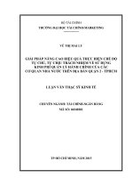 giải pháp nâng cao hiệu quả thực hiện chế độ tự chủ, tự chịu trách nhiệm về sử dụng kinh phí quản lý hành chính của các cơ quan nhà nước trên địa bàn quận 2, tphcm 