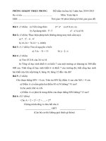 Đề kiểm tra học kì 1 môn Toán lớp 6 năm học 2013 - 2014 huyện Triệu Phong, Quảng Trị