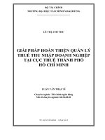 giải pháp hoàn thiện quản lý thuế thu nhập doanh nghiệp tại cục thuế thành phố hồ chí minh 