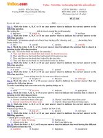 Đề thi học kì 1 môn Tiếng Anh (cơ bản) lớp 11 trường THPT Chuyên Huỳnh Mẫn Đạt, Kiên Giang năm 2014