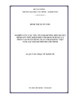 nghiên cứu các yếu tố ảnh hưởng đến quyết định gửi tiết kiệm đối với khách hàng cá nhân tại ngân hàng xuất nhập khẩu việt nam tại thành phố hồ chí minh 