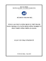 nâng cao chất lượng dịch vụ thẻ thanh toán nội địa của ngân hàng nông nghiệp và phát triển nông thôn an giang 